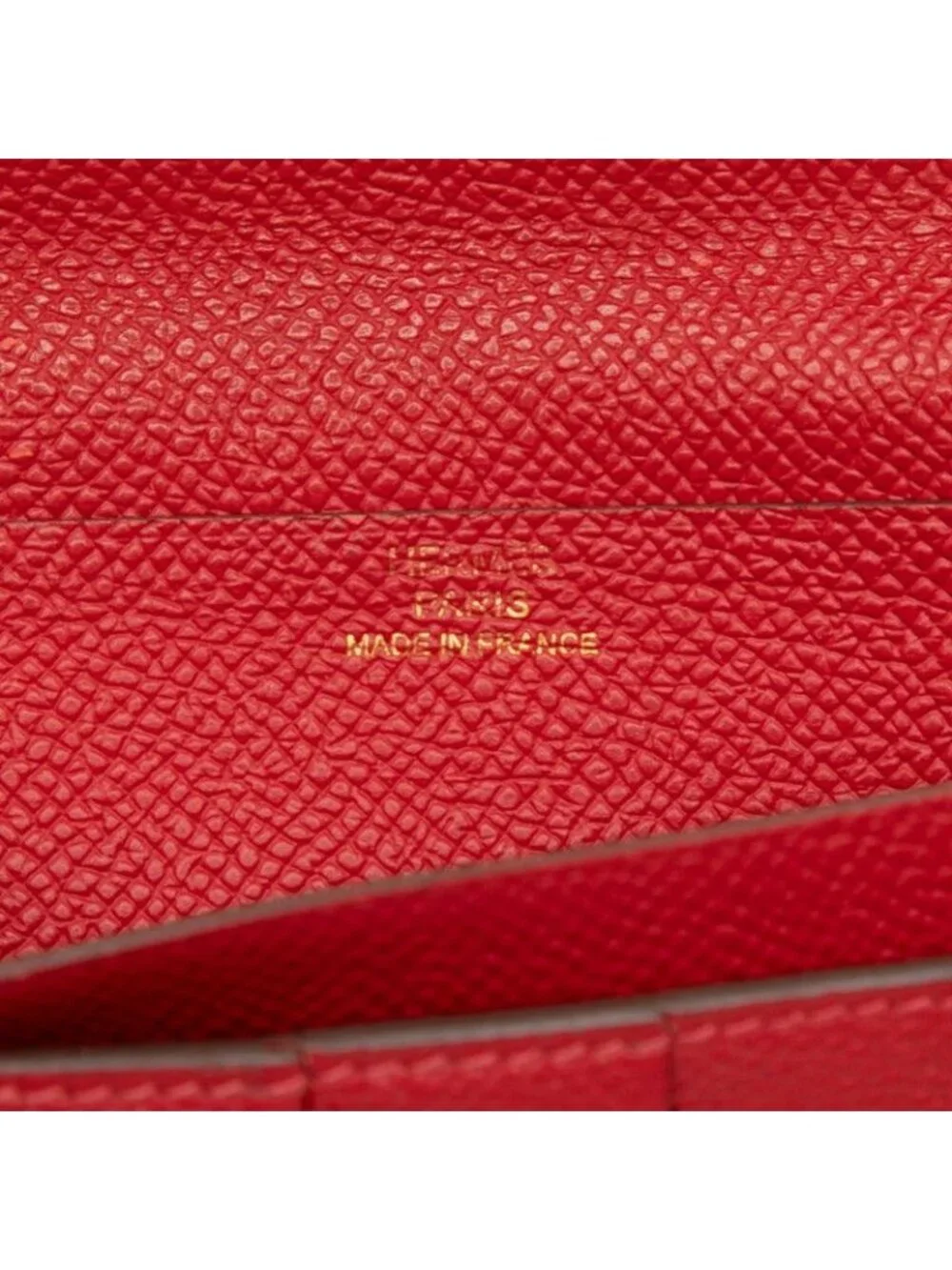 Hermes Bearn Souffle Wallet P Red Gold Veau Epsom